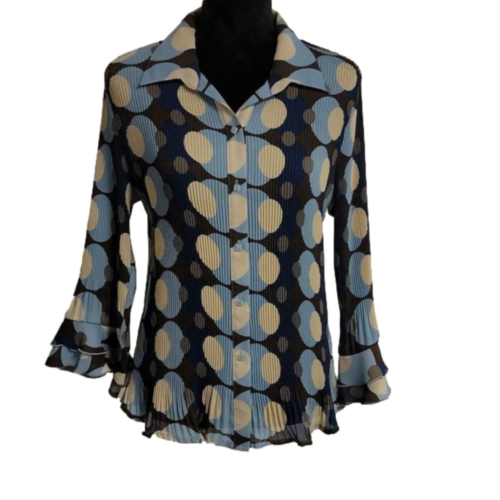 Cato Women's Large Retro Button Up Blouse